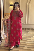 Pink embroidered suit