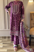 Purple embroidered suit